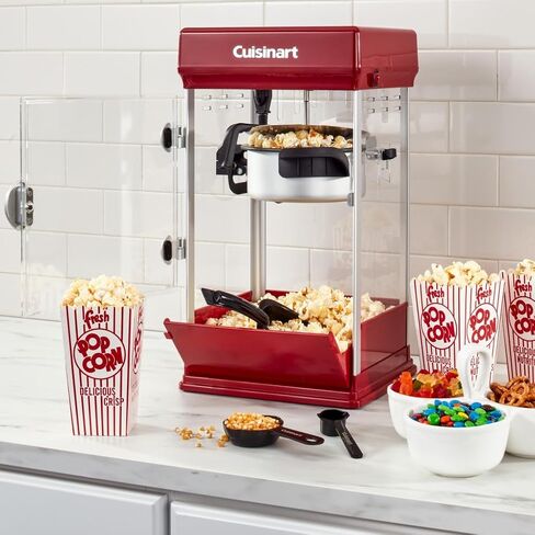 Cuisinart Theatre Style 16 Cups Capacity No Heat Time Easy Serving and Fast Cleanup Popcorn Maker with Popcorn Scoop, Kernel Measuring Cup, and Oil Measuring Spoon (Red) in Saudi Arabia