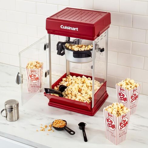 Cuisinart Theatre Style 16 Cups Capacity No Heat Time Easy Serving and Fast Cleanup Popcorn Maker with Popcorn Scoop, Kernel Measuring Cup, and Oil Measuring Spoon (Red) in Saudi Arabia