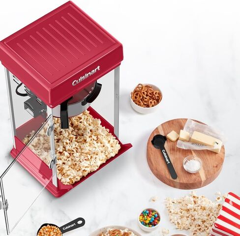 Cuisinart Theatre Style 16 Cups Capacity No Heat Time Easy Serving and Fast Cleanup Popcorn Maker with Popcorn Scoop, Kernel Measuring Cup, and Oil Measuring Spoon (Red) in Saudi Arabia