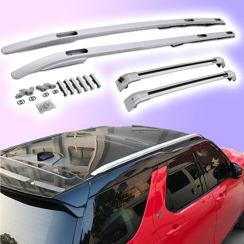 Aluminum Roof Rack for Discovery 5 L462 2017-2024 crossbars for Secure Luggage Cargo Storage Durable for Travel Adventures Sliver(4PCS) in Saudi Arabia