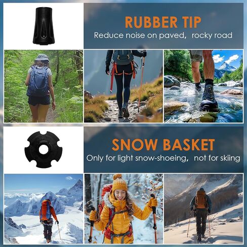 Collapsible Trekking Poles,7075 Aluminum Adjustable 43.3"-51.2" Hiking Poles, Quick-Lock Design,Walking Sticks for Hiking/Camping/Travel,1pc(Matte Orange) in Saudi Arabia