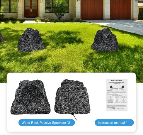 Studiofinix في الهواء الطلق مكبرات صوت Rock مقاومة للماء ، 600 واط 8 بوصة Timbre IPX7 مقاوم للطقس للحديقة ، الفناء ، حمام السباحة ، سطح السفينة ، الشواء (زوج) in Saudi Arabia