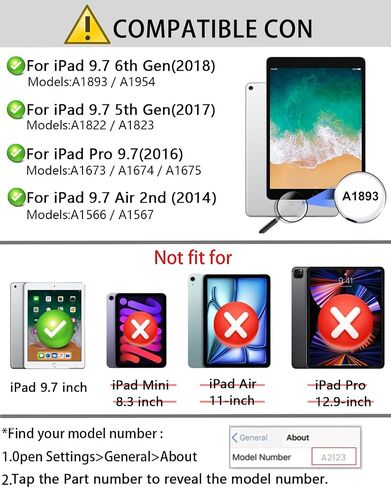 Keyboard Case for iPad 9.7 inch, iPad 6th Generation (2018), iPad 5th Gen (2017), iPad Air 2 (2014), - Mouse and Detachable Keyboard for iPad Pro 9.7, Slim Case with Pen Holder, Auto Sleep/Wake-Pink in Kuwait