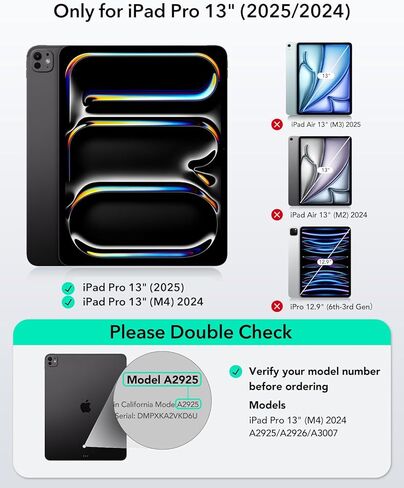 ESR لـ iPad Pro 13 "(M4) 2024 CASE مع لوحة المفاتيح ، لوحة المفاتيح القابلة للفصل المغناطيسية ، أوضاع الصورة/المناظر الطبيعية ، نقرة كبيرة-أي مكان تتبعه ، مفاتيح الإضاءة الخلفية ، سلسلة Shift ، Gray Dark in Saudi Arabia