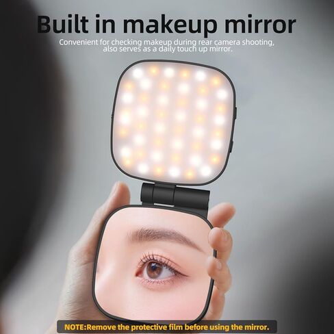 ضوء سيلفي المغناطيسي متوافق مع Magsafe iPhone ، CRI 95+ 700LX/0.3M قابلة للطي LED FILL FILL LING مع مرآة كاملة لتصوير مكياج التصوير الفوتوغرافي مؤتمر الفيديو TIKTOK (M27-WHITE) in Kuwait