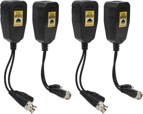 Amako 4PCS HD Video Balun مجموعة لـ CCTV ، CVI TVI AHD CVBS ، 12V 48V ، حماية تيار عابرة الرعد ، ملحقات نظام أمن الإسكان ABS ABS in Kuwait