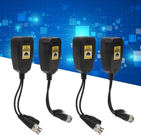 Amako 4PCS HD Video Balun مجموعة لـ CCTV ، CVI TVI AHD CVBS ، 12V 48V ، حماية تيار عابرة الرعد ، ملحقات نظام أمن الإسكان ABS ABS in Kuwait