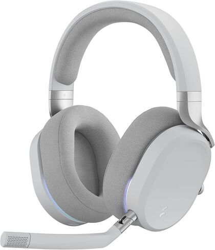 Fractal Design Scape Light - Wireless PC Gaming Headset - Detachable Flip-to-Mute Microphone with Noise Cancellation - Battery Life Up to 40 Hours - Configurable Ambient Lighting - Gray in Saudi Arabia