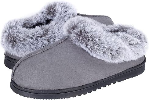 UBXRIN Womens Fuzzy Memory Foam Slippers Boots Cozy Faux Fur House Shoes Indoor Outdoor Rubber Sole Anti-Skid in Saudi Arabia