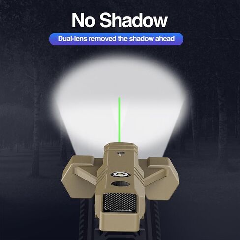 Darkfang 1450 Lumen تكتيكي المصباح مع التحرير والسرد الأخضر ليزر شعاع ، مصباح سلاح قابلية للتصميم منخفضة التصميم لبيكاتيني سكة حديد in Kuwait