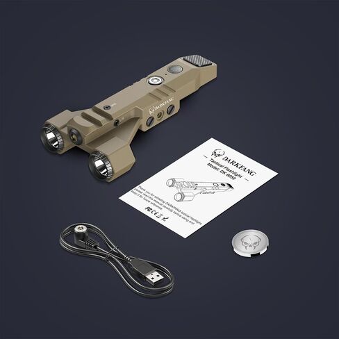 Darkfang 1450 Lumen تكتيكي المصباح مع التحرير والسرد الأخضر ليزر شعاع ، مصباح سلاح قابلية للتصميم منخفضة التصميم لبيكاتيني سكة حديد in Kuwait