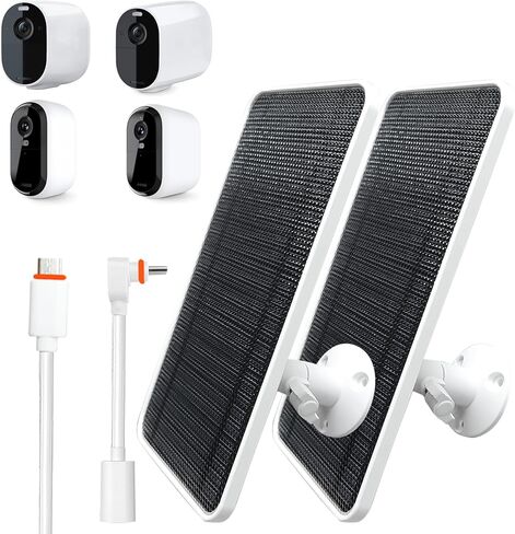 شاحن لوحة الطاقة الشمسية لكاميرا Arlo Essential/XL Spotlight ، كاميرا Arlo Essential 2K/2K XL ، مع كابل USB Micro 13 قدمًا وكابل Type-C وسبائك الألومنيوم القابل للتعديل ، شاحن لوحة الطاقة الشمسية (2 حزمة) in Kuwait