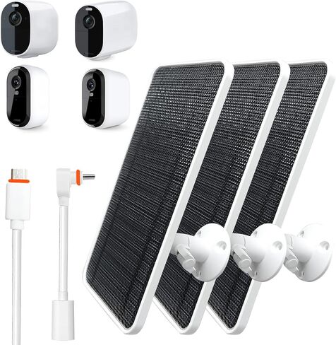 شاحن لوحة الطاقة الشمسية لكاميرا Arlo Essential/XL Spotlight ، كاميرا Arlo Essential 2K/2K XL ، مع كابل USB Micro 13 قدمًا وكابل Type-C وسبائك الألومنيوم القابل للتعديل ، شاحن لوحة الطاقة الشمسية (2 حزمة) in Kuwait