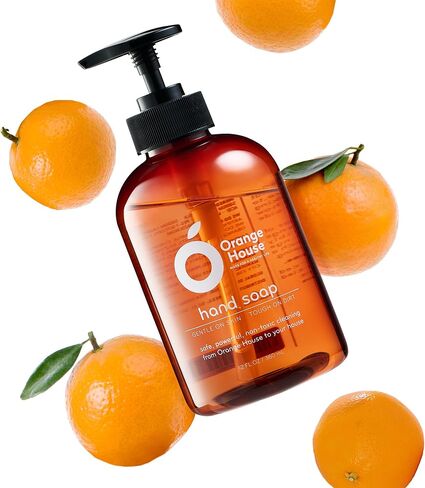 Orange House Natural Liquid Hand Soap مع زيت برتقالي من فئة الطعام ، خالية من القسوة ، ناعمة وترطيب ، 12 أوقية in Kuwait