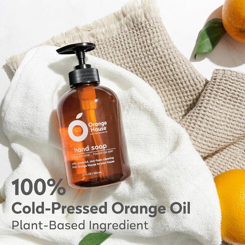 Orange House Natural Liquid Hand Soap مع زيت برتقالي من فئة الطعام ، خالية من القسوة ، ناعمة وترطيب ، 12 أوقية in Kuwait