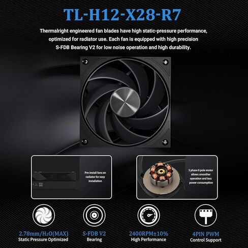 Thermalright Stream Vision 360 BLACK-AIO CILLER ، تبريد الماء 3x120 مم ، شاشة 3.5 بوصة LCD مع مروحة مضمنة ، ل AM4/AM5 ، LGA1700/1851 ، رأس تبريد مغناطيسي عالي الأداء ل 640 × 480 in Kuwait