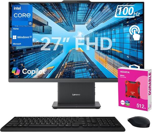 Lenovo IdeaCentre I 2025 Premium Business All-in-One ، Next Gen AI ، 27 "FHD Touchscreen 100Hz ، I5-13420H ، 16GB DDR5 RAM ، 1TB SSD ، WI-FI 6 ، Wireless KB & M ، W11H ، Bundle مع ADATA 512GB الخارجي SSD SSD in Saudi Arabia
