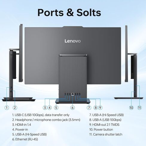 Lenovo IdeaCentre I 2025 Premium Business All-in-One ، Next Gen AI ، 27 "FHD Touchscreen 100Hz ، I5-13420H ، 16GB DDR5 RAM ، 1TB SSD ، WI-FI 6 ، Wireless KB & M ، W11H ، Bundle مع ADATA 512GB الخارجي SSD SSD in Saudi Arabia
