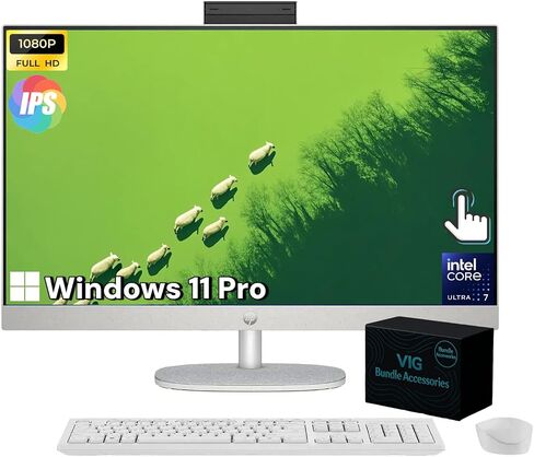 HP 27 "شاشة تعمل باللمس All-In-One-Windows 11 Pro PC للأعمال والمنزل ، عرض LED مضاد لـ FHD ، 27 بوصة ، Entel 12-Core Ultra 7 155U ، ارتفاع قابل للتعديل ، كاميرا FHD IR ، 16 جيجابايت DDR5 | 1 TB SSD in Saudi Arabia