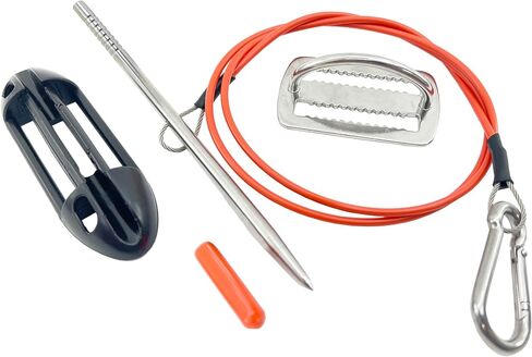 Fish Stringer for Spearfishing with Coated Stainless Steel Cable and Heavy Duty Carabiner (Belt Fish Stringer) in Saudi Arabia
