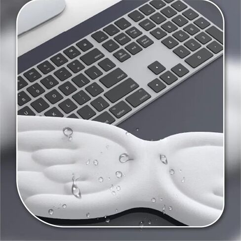Angel Wing Wrist Rest Ergonomic Memory Foam Wrist Rest for Computer Keyboard Mouse Set, Cute Gaming Keyboard Cushion Hand Support PU Leather Surface Anti-Slip Waterproof Dirt Resistant White in Saudi Arabia