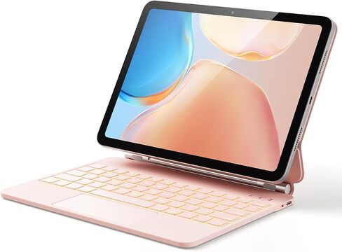 GreenLaw for iPad 11th(A16,2025)/10th(2022) Generation Case with Keyboard, Magic-Style Keyboard Stand, 7 Color Backlit, Stain-Resistant Surface, Multi-Touch Trackpad, White in Kuwait