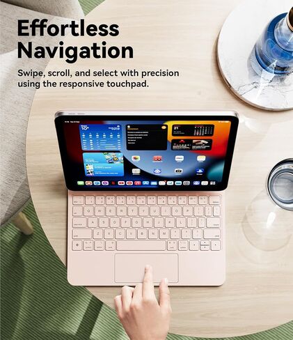 GreenLaw for iPad 11th(A16,2025)/10th(2022) Generation Case with Keyboard, Magic-Style Keyboard Stand, 7 Color Backlit, Stain-Resistant Surface, Multi-Touch Trackpad, White in Kuwait