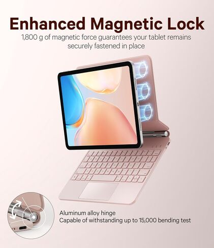 GreenLaw for iPad 11th(A16,2025)/10th(2022) Generation Case with Keyboard, Magic-Style Keyboard Stand, 7 Color Backlit, Stain-Resistant Surface, Multi-Touch Trackpad, White in Kuwait