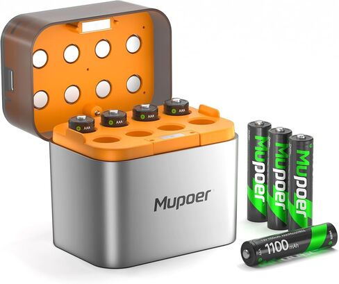 Rechargeable AAA Batteries with Box 16 Pack,Battery Box for AA/AAA Rechargeable Battery,Triple A NiMH Solar Batteries 1100mAh 1.2V,Pilas Recargables,Removable Box for NiMH/Lithium in Kuwait
