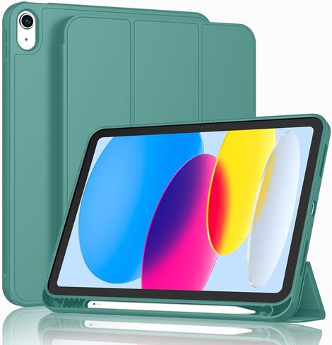 Case for iPad (A16) 11 Inch 2025/iPad 10th Generation 10.9 Inch 2022, Slim Trifold Stand Protective Cover with Pencil Holder and Soft TPU Back,Support Auto Sleep/Wake (Navy Blue) in Saudi Arabia