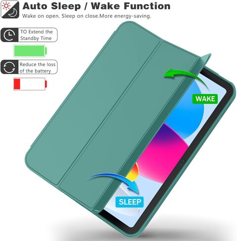 Case for iPad (A16) 11 Inch 2025/iPad 10th Generation 10.9 Inch 2022, Slim Trifold Stand Protective Cover with Pencil Holder and Soft TPU Back,Support Auto Sleep/Wake (Navy Blue) in Saudi Arabia