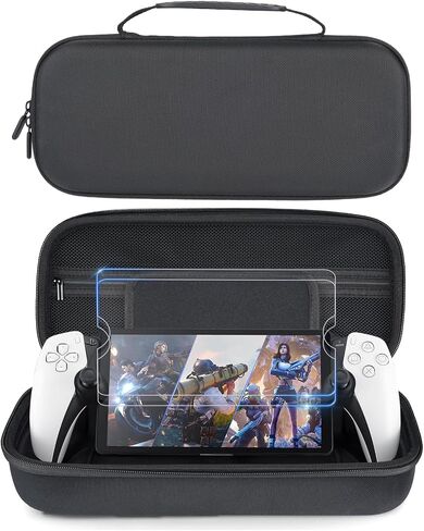 Osenvic Premium Careing Case PlayStation Portal ، حالة تخزين السفر للحصول على لوحات مفاتيح ألعاب PS5 المحمولة ، PS PS Portal Black Handbag مع واقي شاشة 2 in Saudi Arabia