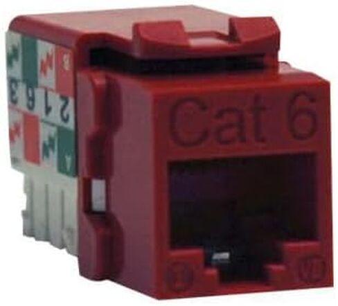TRIPP LITE EATON N238-001-RD CAT6/CAT5E BUNCH DOWN Ethernet Keystone Jack ، RJ45 110 ، RED ، UL/TAA/ROHS متوافق ، 250 ميجا هرتز ، حزمة Cloud Care Pre-Configured مؤهلة (50 حزمة) in Kuwait