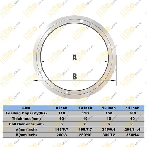 Hlmoptimo Lazy Susan تحمل 12 بوصة محمل كرة دوار من الألومنيوم ، تيرنر الثقيلة التي تحمل دوارة دافعة صامتة تحمل دوارة محمل 8/10/12/14 بوصة (12 بوصة) in Kuwait
