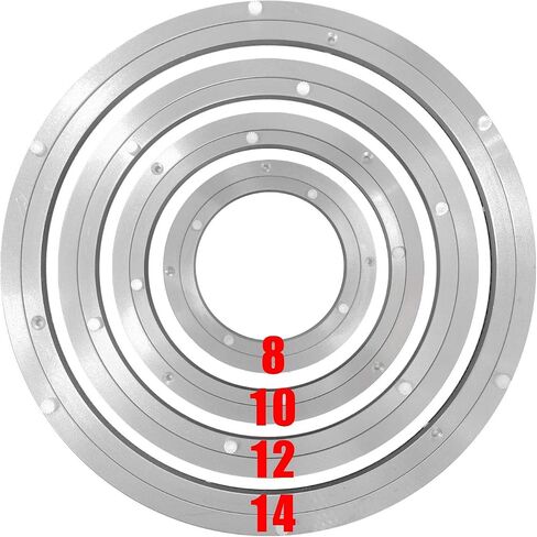 Hlmoptimo Lazy Susan تحمل 12 بوصة محمل كرة دوار من الألومنيوم ، تيرنر الثقيلة التي تحمل دوارة دافعة صامتة تحمل دوارة محمل 8/10/12/14 بوصة (12 بوصة) in Kuwait