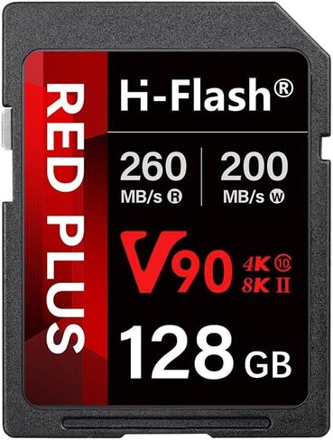 128GB SDXC V90 Memory Card – 260MB/s Read, 200MB/s Write | Ideal for 8K, HDR, and 360º Video | High-Performance SD Card for Cameras, Photographers & Content Curators in Kuwait