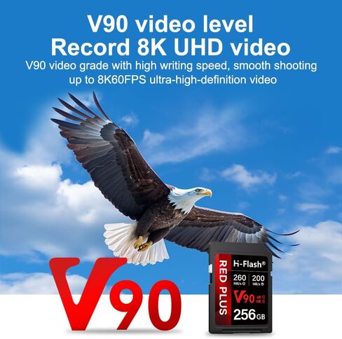 128GB SDXC V90 Memory Card – 260MB/s Read, 200MB/s Write | Ideal for 8K, HDR, and 360º Video | High-Performance SD Card for Cameras, Photographers & Content Curators in Kuwait