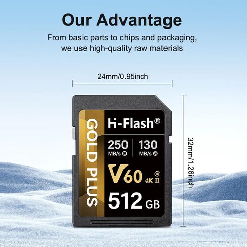 بطاقة ذاكرة 128GB SDXC V90 - 260 ميجابايت/ثانية ، 200 ميجابايت/ثانية الكتابة | مثالي لـ 8K و HDR و 360 درجة | بطاقة SD عالية الأداء للكاميرات والمصورين ومنسقي المحتوى in Kuwait