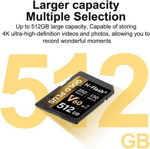 بطاقة ذاكرة 128GB SDXC V90 - 260 ميجابايت/ثانية ، 200 ميجابايت/ثانية الكتابة | مثالي لـ 8K و HDR و 360 درجة | بطاقة SD عالية الأداء للكاميرات والمصورين ومنسقي المحتوى in Kuwait