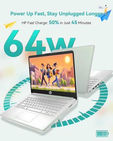HP 2025 14 Inch Ultra Light Laptop, Stylish Willow Green, Intel Processor N150, 16GB RAM, 384GB Storage(128GB UFS+256GB MSD), Wi-Fi 6, Windows 11 Pro, Copilot Key, w/Accessories in Kuwait
