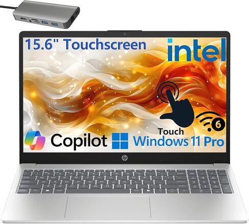 HP 15.6 "كمبيوتر الكمبيوتر المحمول HP على شاشة تعمل باللمس للأعمال المنزلية والطالب ، 32 جيجا بايت DDR4 RAM ، 1TB PCIE SSD ، 13th Gen Intel 6-Core (Beat I5-1155G7) ، WiFi 6 ، Bluetooth 5.3 ، Copilot Key ، Windows 11 Pro ، USB Hub ، in Saudi Arabia