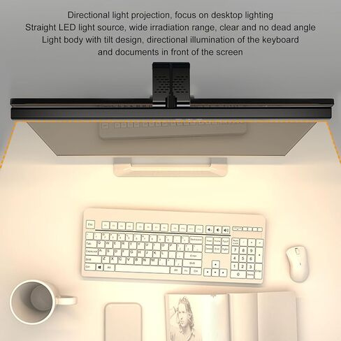 Monitor Light Bar, LED Lights for Monitor, Computer Monitor Lamp for Ensuring A Personalized and Comfortable Working Environment (White) in Saudi Arabia