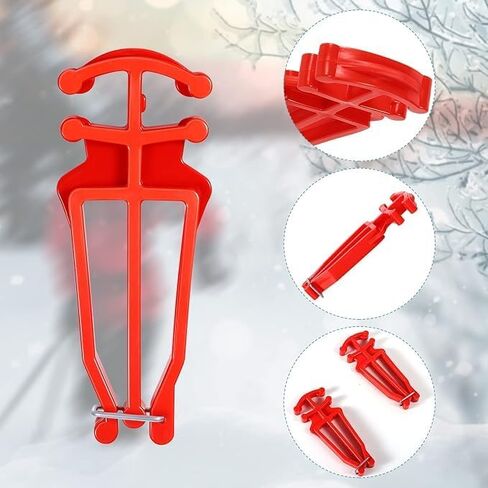 Cross Country Skis and Poles Holder, Universal Ski Pole Clips Holder Ski Pole Carrier Ski Accessories, 1 Pair, Red in Saudi Arabia