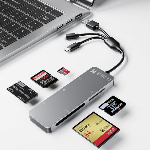 XD Card Reader, SD Card Reader for iPhone, 3 in 1 SD/TF/XD Picture Reader for Lightning/USB C/USB A Device, Lightning+USB A+USB C xd Picture Card Adapter for iPhone 16/15/14/13/iPad/PC/Android in Saudi Arabia