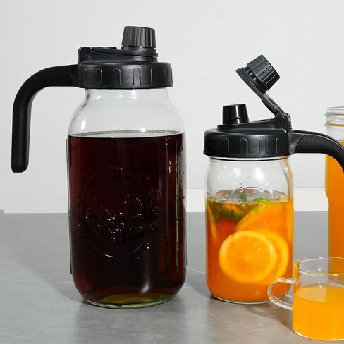 Mason Jar Pour Spout Spout Wid مع مقبض ، فولاذ مقاوم للصدأ صب أغطية Cap Flip للجرار Mason واسعة ومنتظمة للفم العادية ، وتسرب الإثبات غطاء محكم لشرب السلطة الغذائية in Saudi Arabia