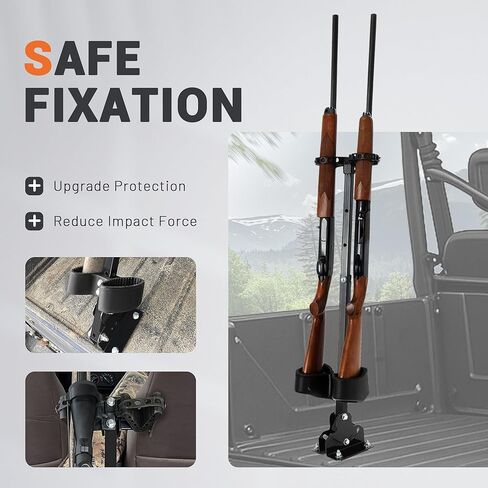 ECOTRIC Universal Adjustable Gun Rack Holder Compatible with Polaris Ranger RZR General Can-Am Defender Pioneer Maverick Kawasaki Mule Teryx Kubota Golf Cart Gun Vertical Floor Mount Truck UTV Steel in Saudi Arabia