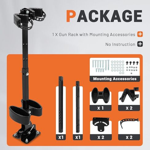 ECOTRIC Universal Adjustable Gun Rack Holder Compatible with Polaris Ranger RZR General Can-Am Defender Pioneer Maverick Kawasaki Mule Teryx Kubota Golf Cart Gun Vertical Floor Mount Truck UTV Steel in Saudi Arabia