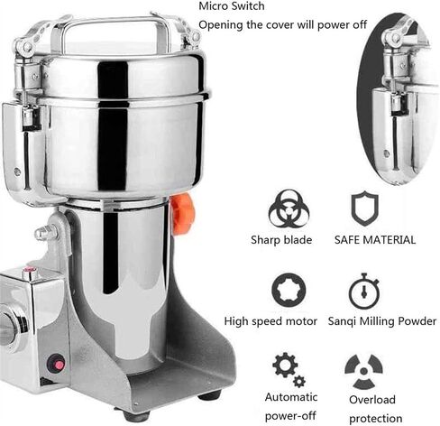 700G Herbal Powder Mill - Spice Grinder for Dry Food, Cereals, Pepper, Coffee, Corn in Saudi Arabia