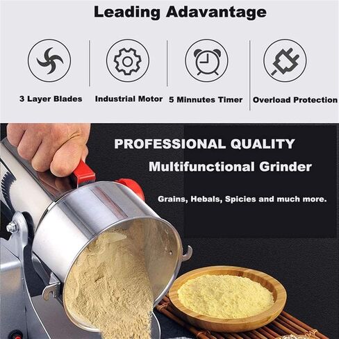 700G Herbal Powder Mill - Spice Grinder for Dry Food, Cereals, Pepper, Coffee, Corn in Saudi Arabia