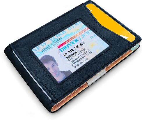 BULLIANT Slim Wallet Men, Leather Wallet Front Pocket Card Holders for Men 3"X4.3",11Cards+Money Clip+Coin Pocket in Kuwait
